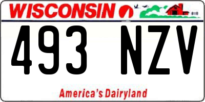 WI license plate 493NZV