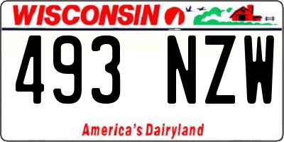 WI license plate 493NZW