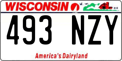 WI license plate 493NZY