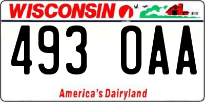 WI license plate 493OAA