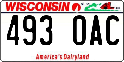WI license plate 493OAC