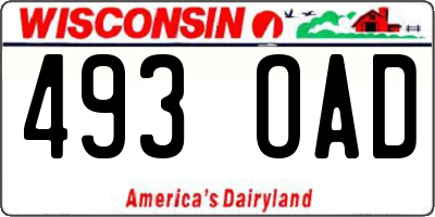 WI license plate 493OAD