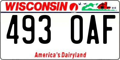 WI license plate 493OAF