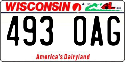 WI license plate 493OAG