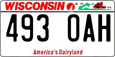 WI license plate 493OAH