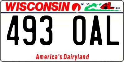 WI license plate 493OAL