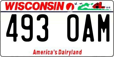 WI license plate 493OAM
