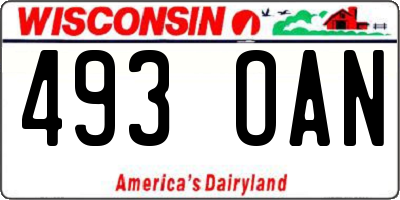 WI license plate 493OAN