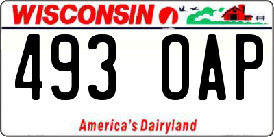 WI license plate 493OAP