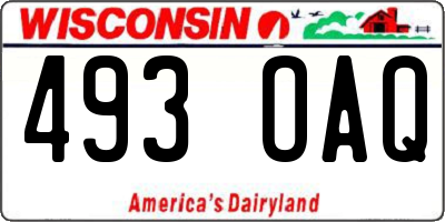 WI license plate 493OAQ
