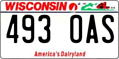 WI license plate 493OAS