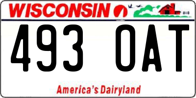 WI license plate 493OAT