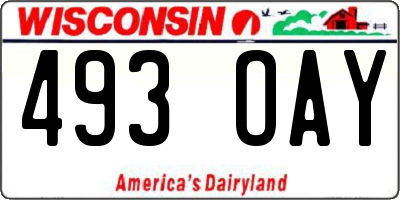 WI license plate 493OAY