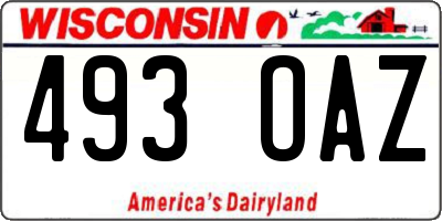 WI license plate 493OAZ