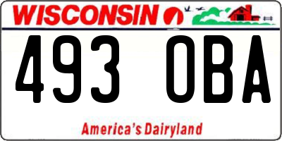 WI license plate 493OBA