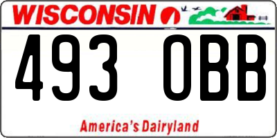 WI license plate 493OBB