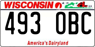 WI license plate 493OBC