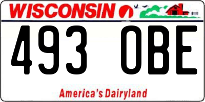 WI license plate 493OBE