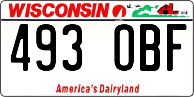 WI license plate 493OBF