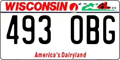 WI license plate 493OBG