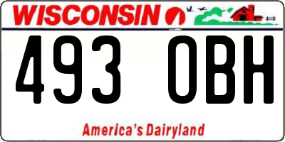 WI license plate 493OBH
