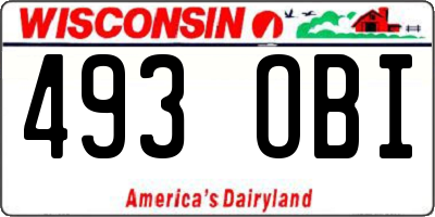 WI license plate 493OBI