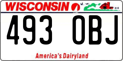 WI license plate 493OBJ