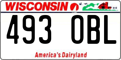 WI license plate 493OBL