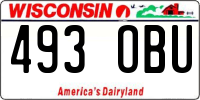 WI license plate 493OBU