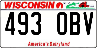 WI license plate 493OBV