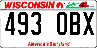 WI license plate 493OBX
