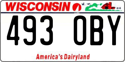 WI license plate 493OBY