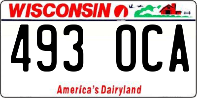 WI license plate 493OCA