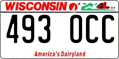 WI license plate 493OCC