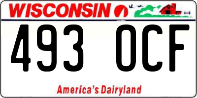 WI license plate 493OCF