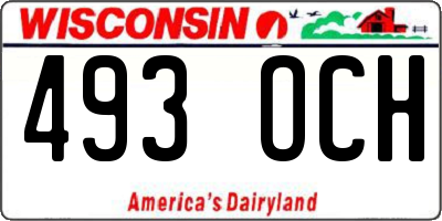 WI license plate 493OCH