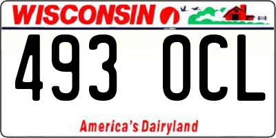 WI license plate 493OCL