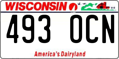 WI license plate 493OCN