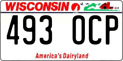 WI license plate 493OCP