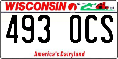 WI license plate 493OCS