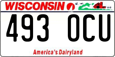 WI license plate 493OCU