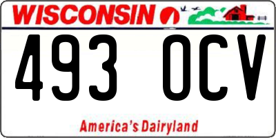 WI license plate 493OCV