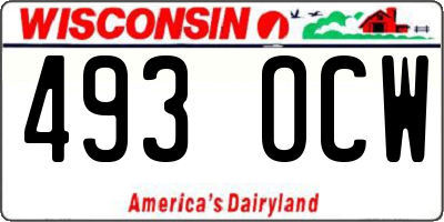 WI license plate 493OCW