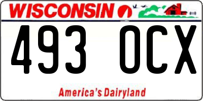 WI license plate 493OCX