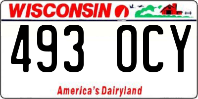 WI license plate 493OCY