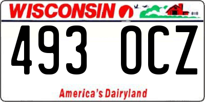 WI license plate 493OCZ