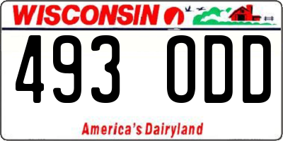 WI license plate 493ODD