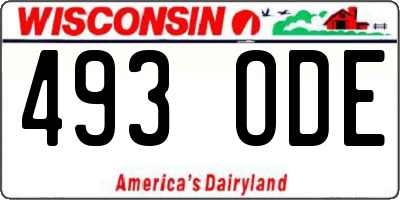 WI license plate 493ODE