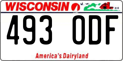 WI license plate 493ODF