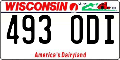 WI license plate 493ODI